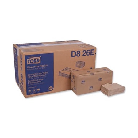 Tork Tork, ADVANCED SOFT MINIFOLD DISPENSER NAPKINS, 1-PLY, 13in X 12in, NATURAL, 6000PK D826E